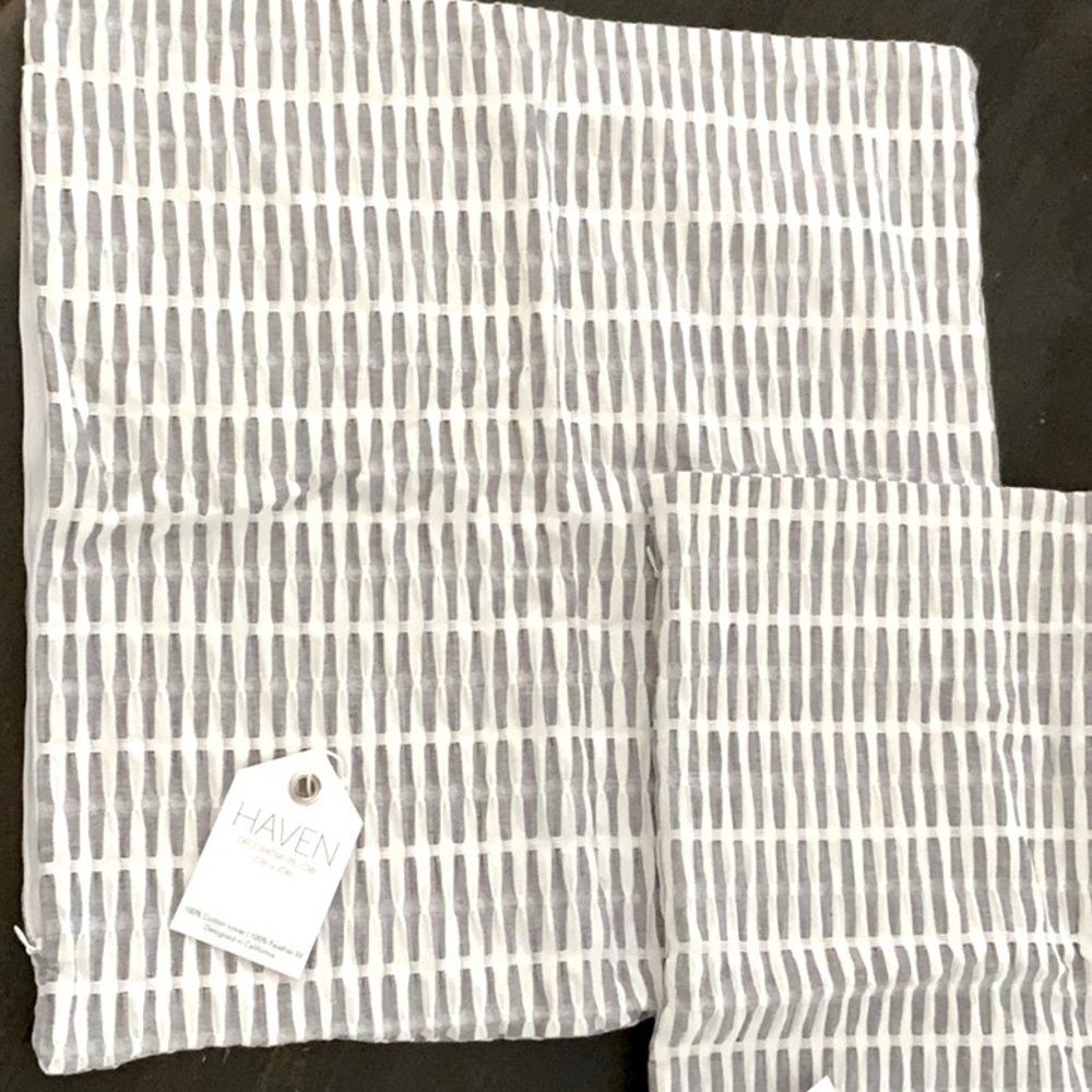 Gray and white pillow covers